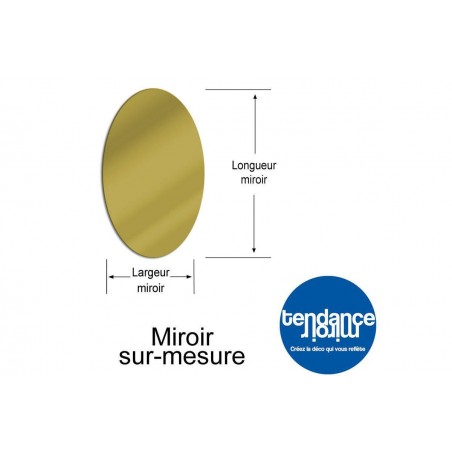 Miroir Acrylique Or 3mm Sur-Mesure Ovale