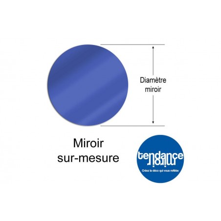 Miroir Bleu Acrylique 3mm Sur-Mesure Rond