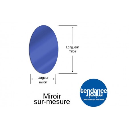 Miroir Bleu Acrylique 3mm Sur-Mesure Ovale