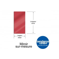 Miroir Rouge Acrylique 3mm Sur-Mesure Rectangulaire