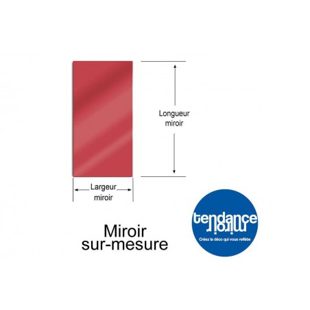 Miroir Rouge Acrylique 3mm Sur-Mesure Rectangulaire