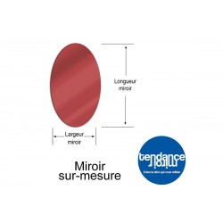 Espejo rojo acrílico 3 mm personalizado oval