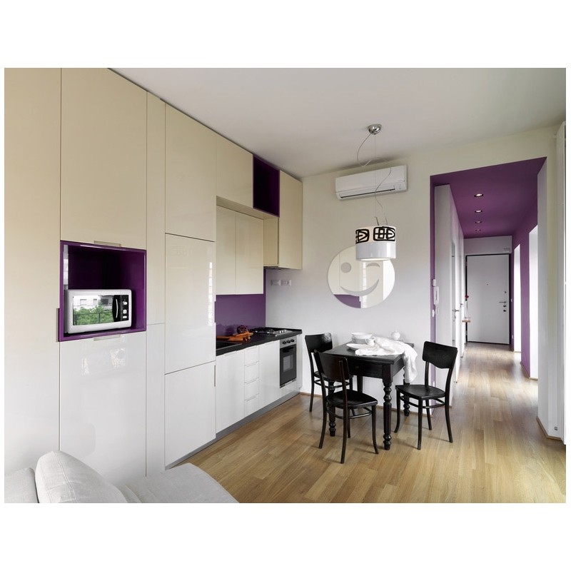 Miroir symbol boudhiste yin yang 26x26 cm