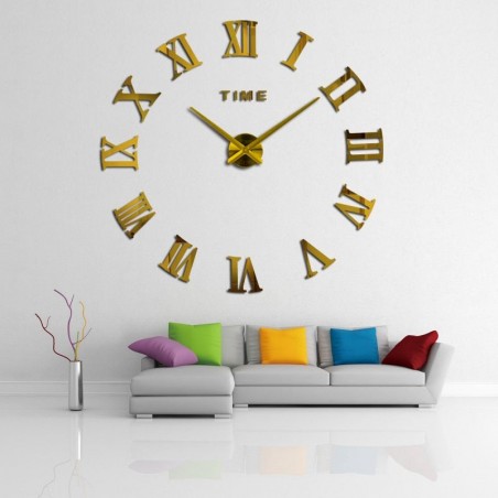 Numerales romanos reloj de pared - Tendance Miroir Couleur miroir Rouge  Dimensiones Ø 90 cm