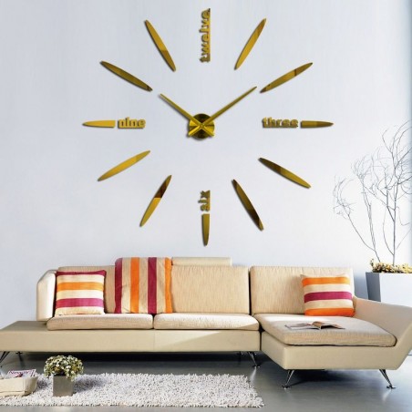 Reloj de pared gigante de 52 cm Reloj de pared 3D moderno Reloj