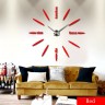 Grande Horloge Miroir Murale rouge - red