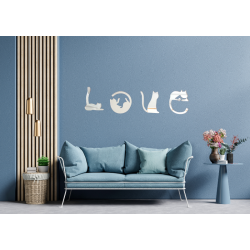 "LOVE" Decorative Mirror – Cat-Shaped Letters