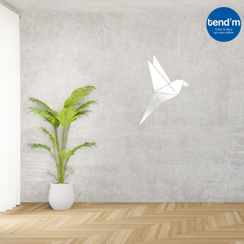 Geometric Hummingbird Mirror