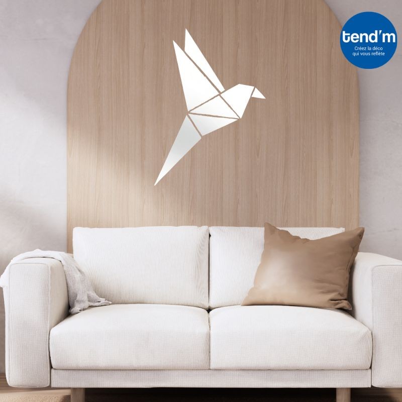 Geometric Hummingbird Mirror