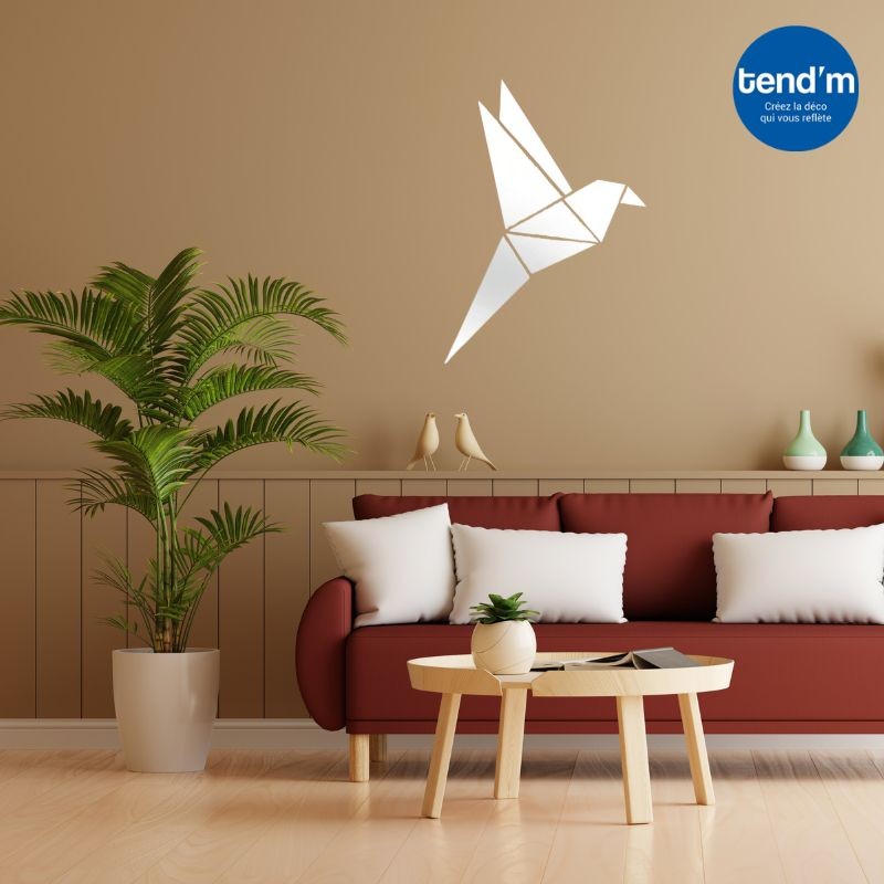 Geometric Hummingbird Mirror