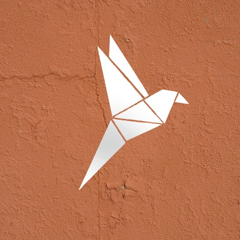 Miroir acrylique oiseaux origami