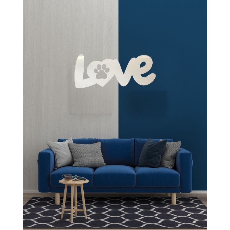 LOVE Decorative Mirror with Dog Paw