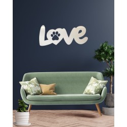 LOVE Decorative Mirror with Dog Paw