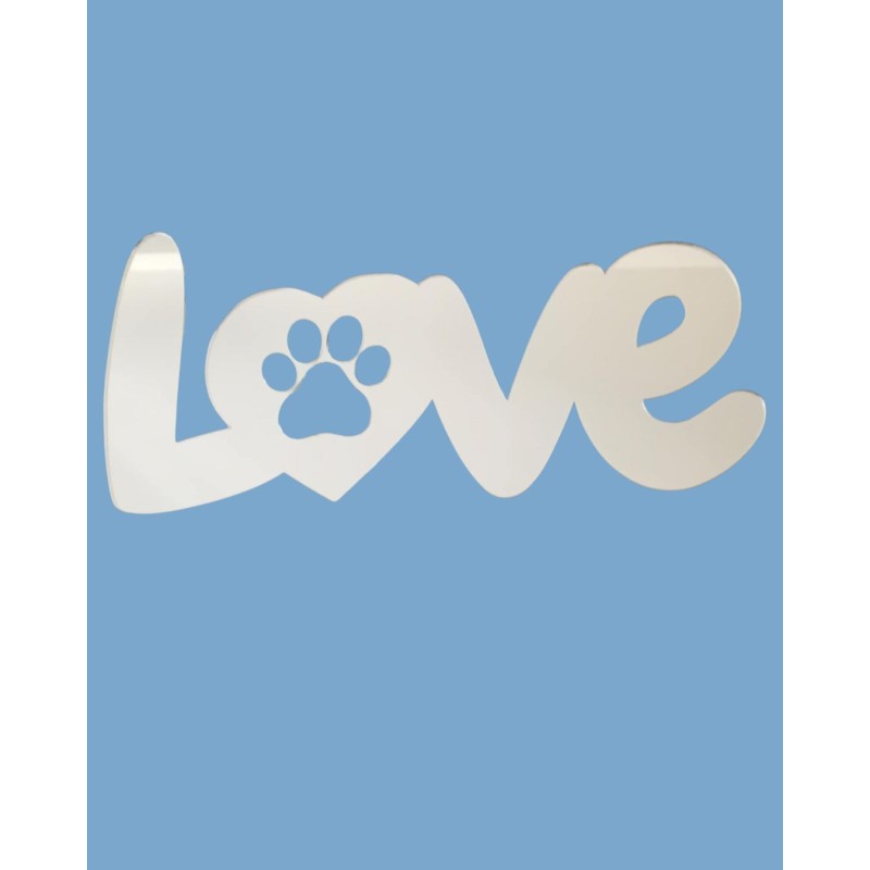 LOVE Decorative Mirror with Dog Paw