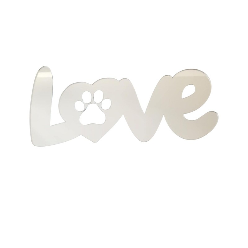 LOVE Decorative Mirror with Dog Paw