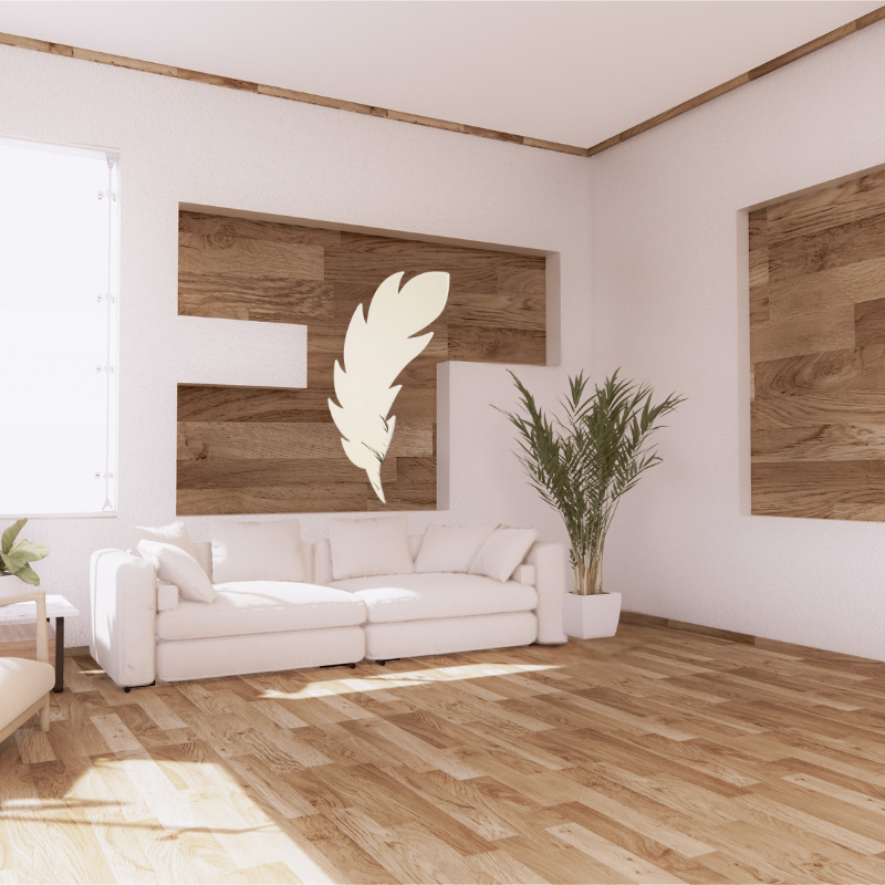 Feather-Shaped Decorative Mirror