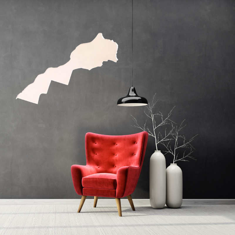 Morocco Map Wall Mirror