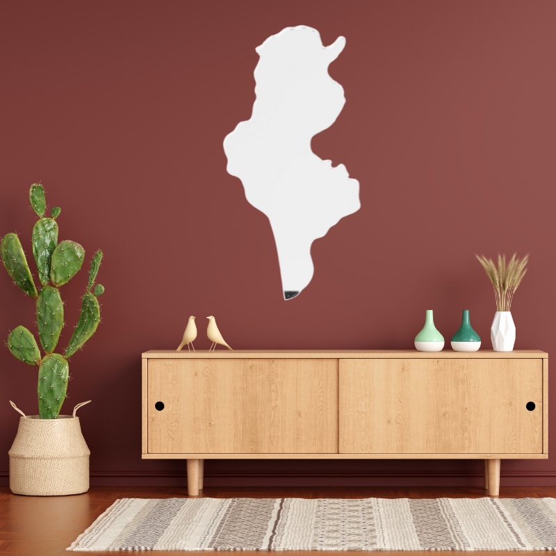 Tunisia Map Wall Mirror