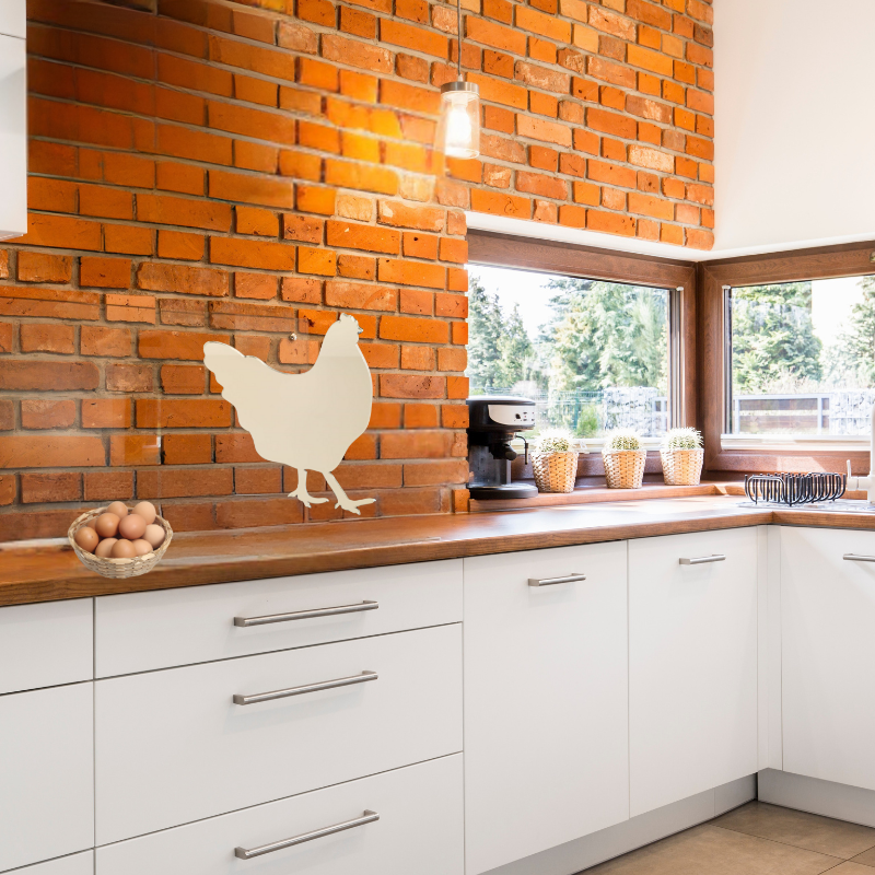 Rustic and authentic chicken mirror wall decor