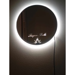 Miroir rétroéclairé « Respire. Brille. » Ambiance zen et cosy