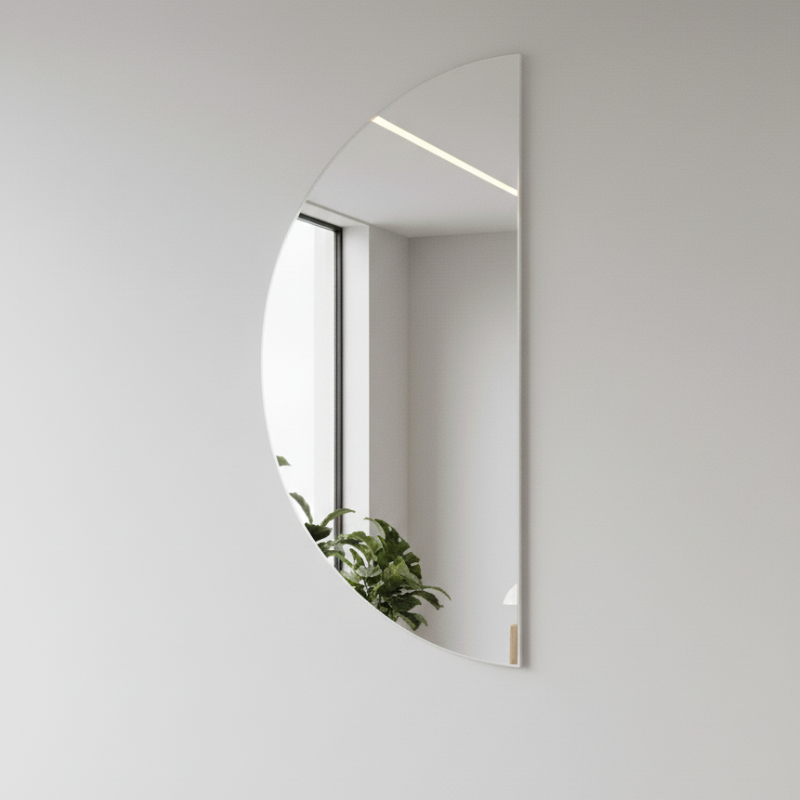 Décoration murale avec miroir demi-cercle