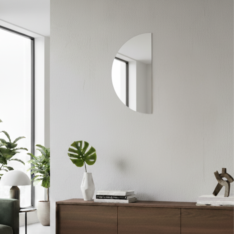 Décoration murale avec miroir demi-cercle