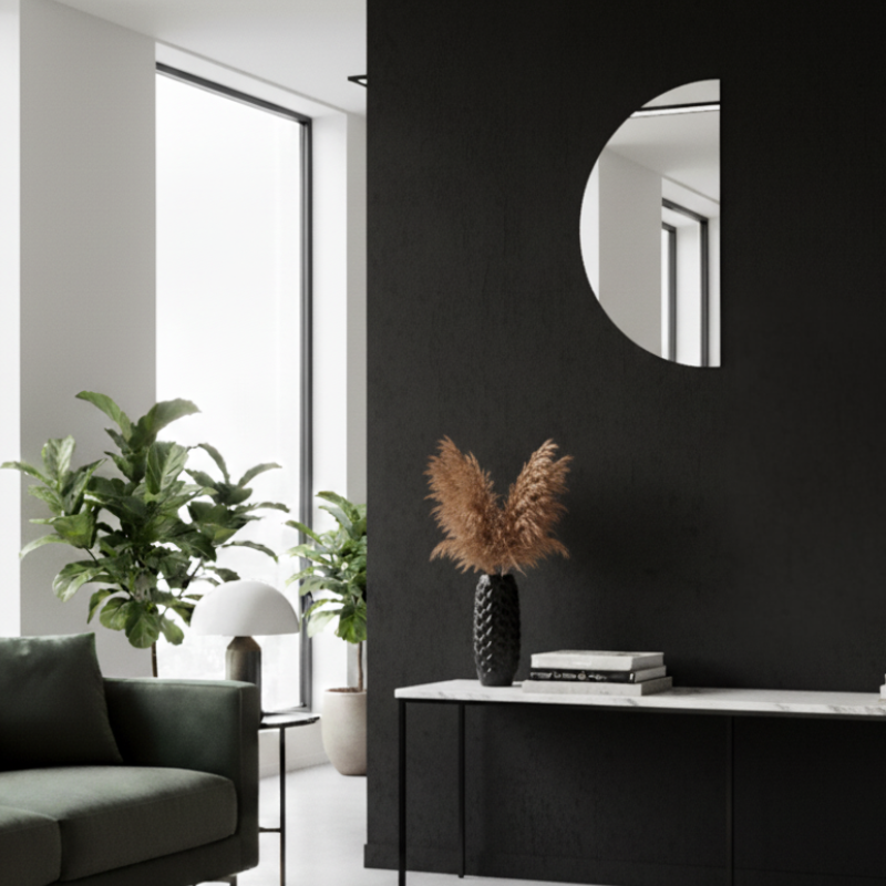 Miroir mural original demi-lune – déco contemporaine