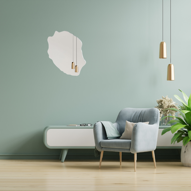 Miroir acrylique carte île de la Réunion