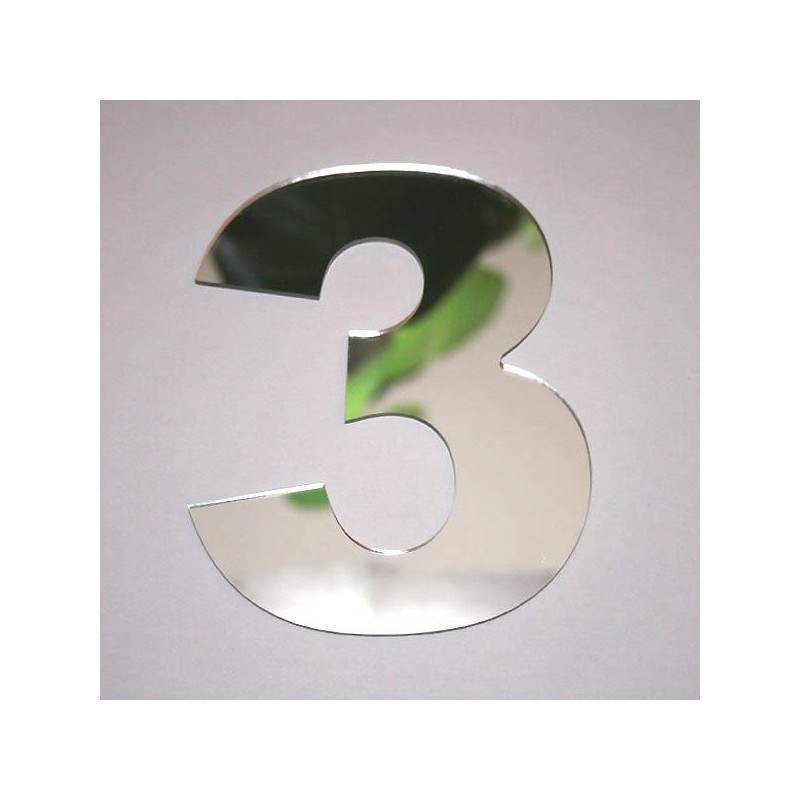 Miroir chiffre 3 Arial - trois
