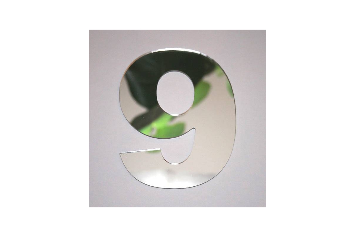 Number mirror 9 arial - SOLIMAR SARL - TENDANCEMIROIR