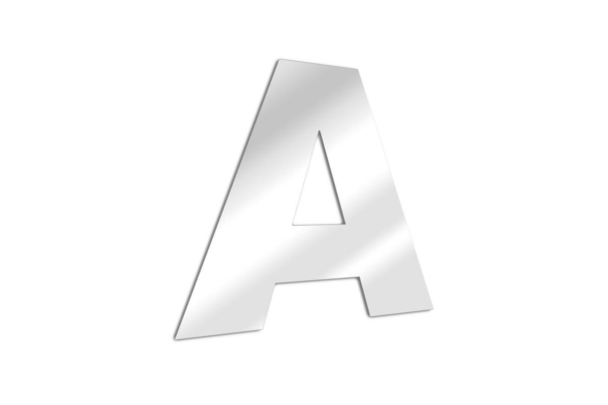 Lettera adesiva R in specchio acrilico spessore mm.3 Altezza cm.10 plexiglass