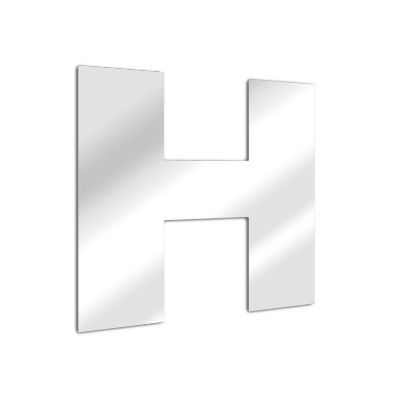 Spiegel Buchstaben "H". Schriftart Arial