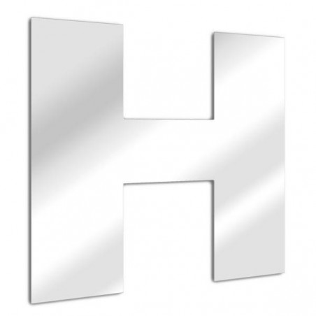 Spiegel Buchstaben "H". Schriftart Arial
