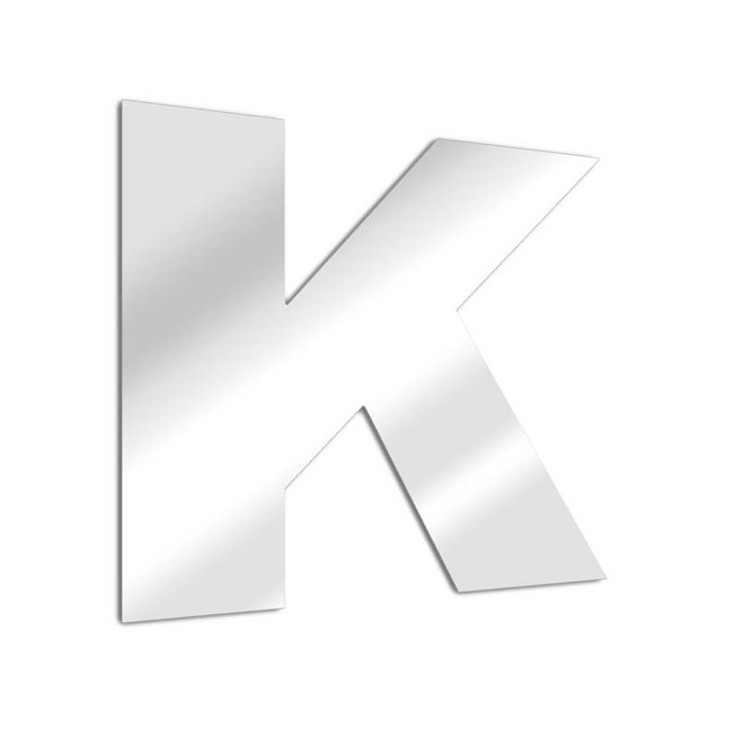Espejo letra "K". fuente arial