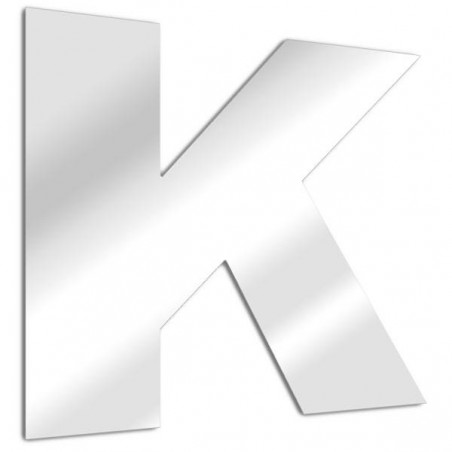 Spiegel Buchstaben "K". Schriftart Arial