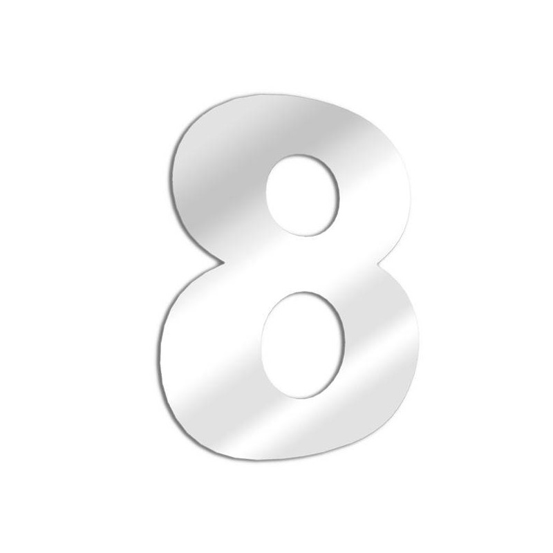 Miroir chiffre 8 Arial - huit Boite au lettre / signalisation / numéro de porte