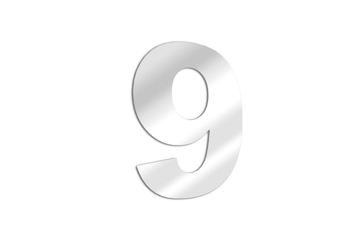 Number mirror 9 arial - SOLIMAR SARL - TENDANCEMIROIR
