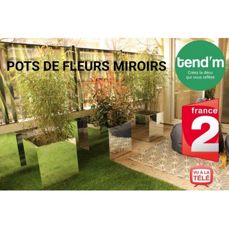 Cache Pot Miroir haut 30x30x55 cm