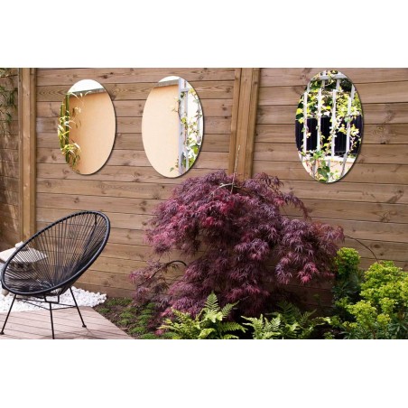 Miroir aluminium Sur-Mesure Ovale pour terrasse, jardin et balcon