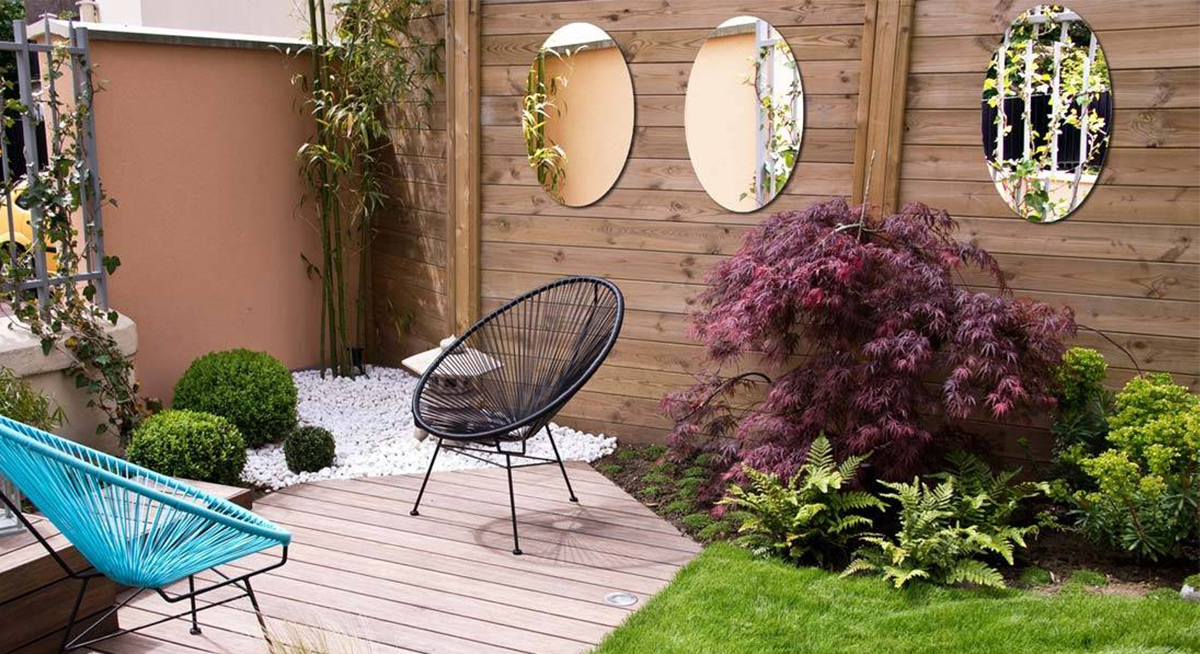 Home & Garden Miroir de jardin rond en fer pour usage extérieur